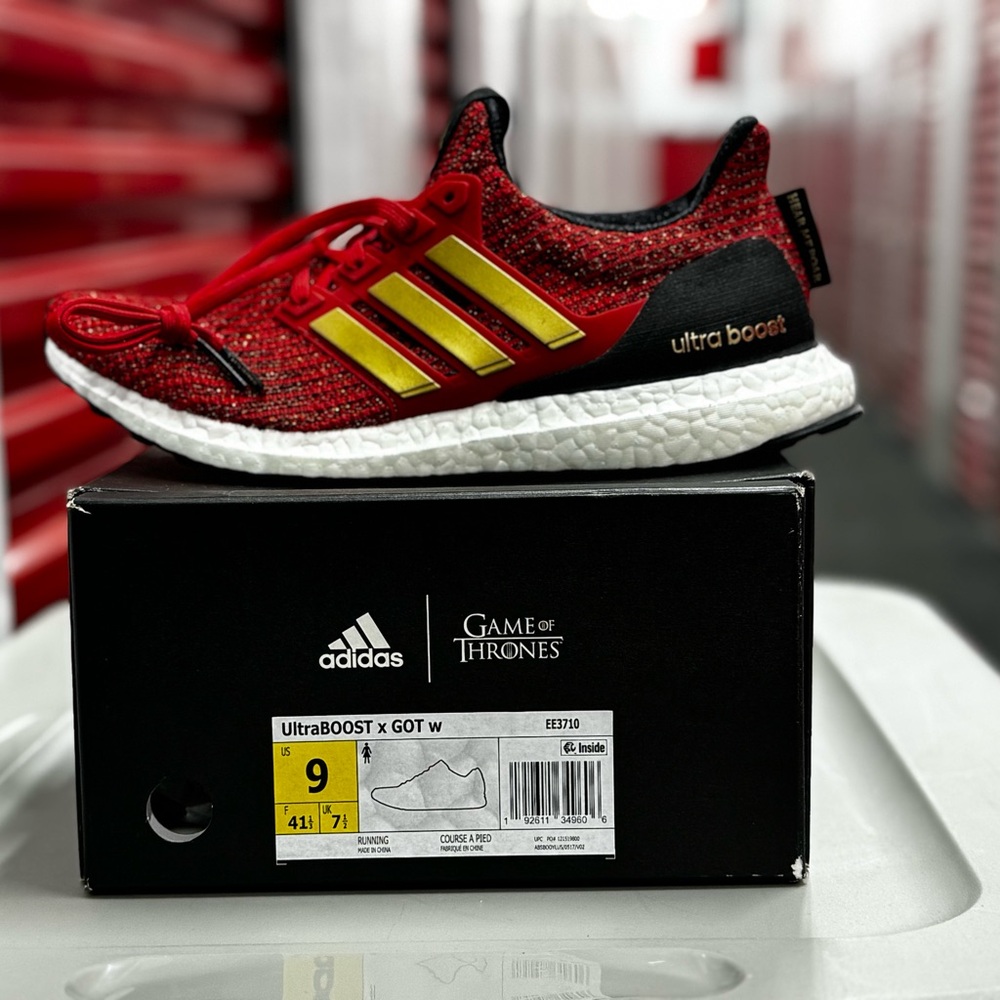 Adidas UltraBOOST Red and Yellow Sneakers